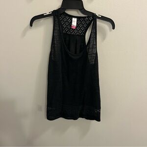 No Boundaries Black Sleeveless Tank Top with crochet detail Size Medium Juniors